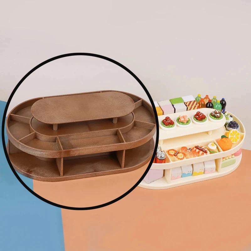Miniature Dollhouse Dessert Stand - Beverage Fruit Display Rack Supermarket Model Decor Toy for 1:12 Scale Dollhouses