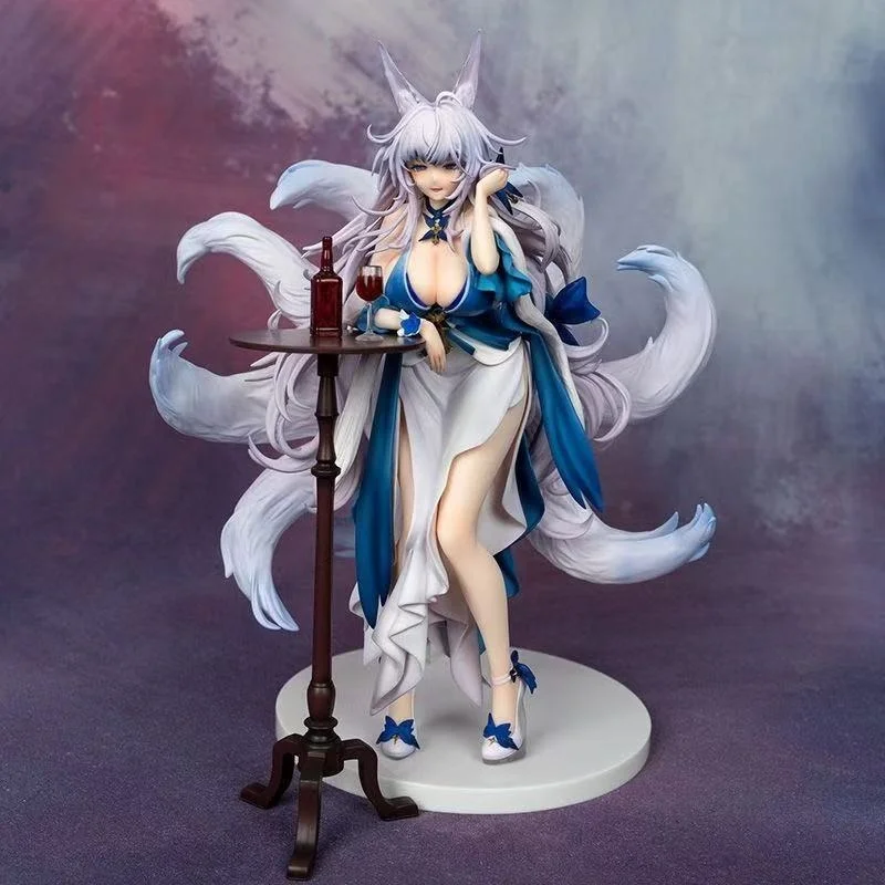 28Cm Azur Lane Shinano Moonlit Night GK Anime Figure, 2D Pretty Girl Character Model, Desktop Collectible Display Ornament