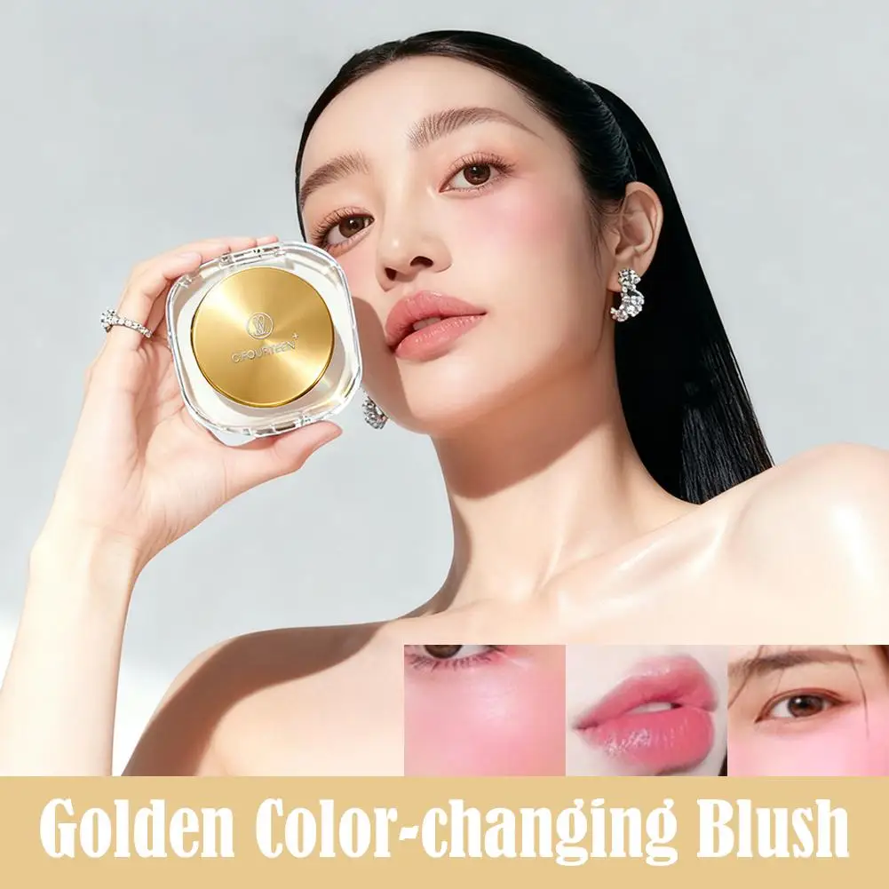 Golden Blush Balsamo Rossetto Idratante 3-in-1 Cambia colore Rouge Fard Crema Naturale Nude Labbra Guancia Occhi Strumenti per il trucco
