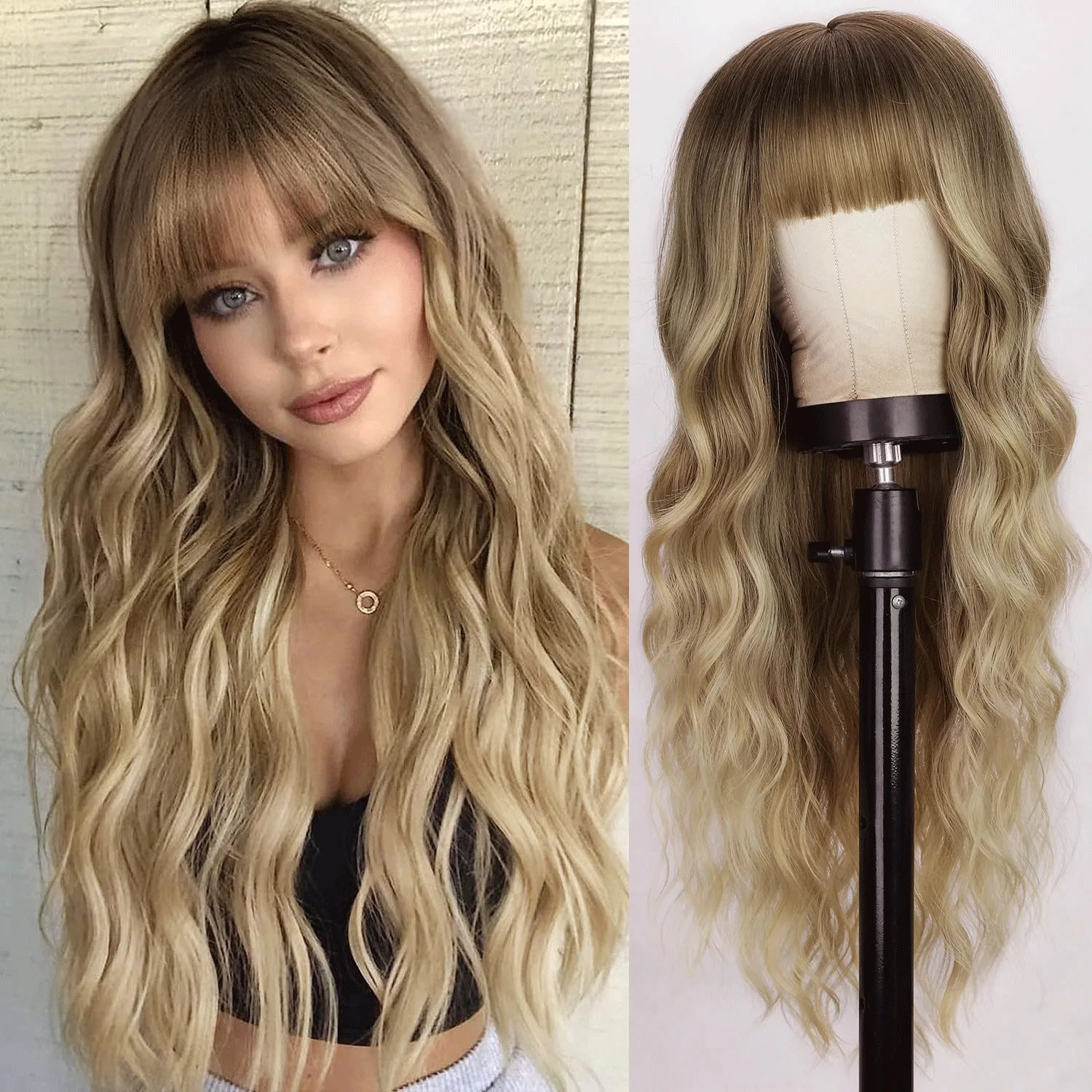 

Wigs Long Curly Wigs Women's Hair Wigs Four-piece Set Clip Hair Chemical Fiber Hair Extension Piece