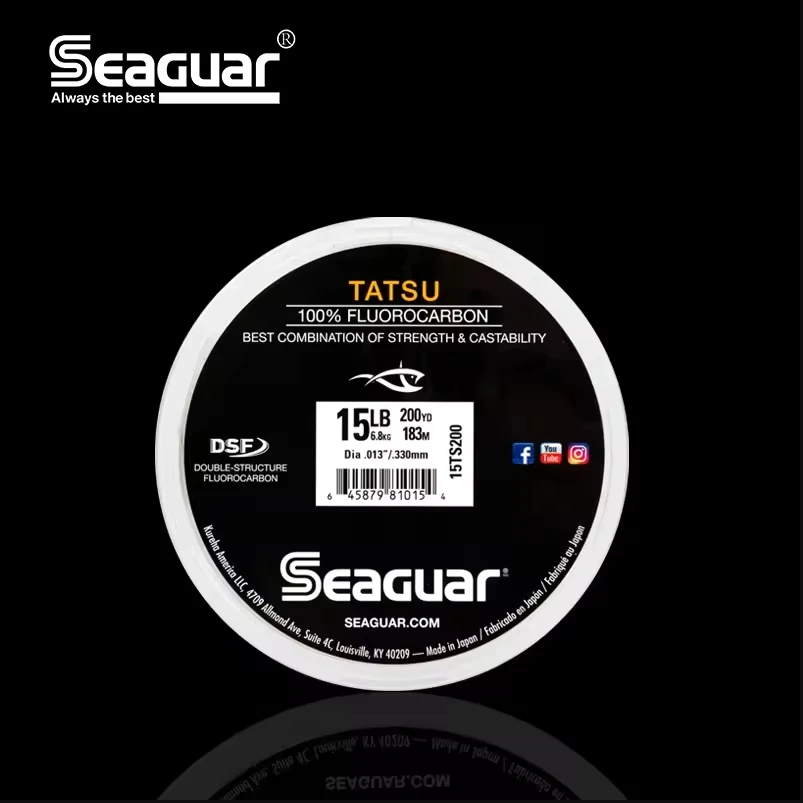 Original SEAGUAR TATSU fishing line 4LB-25LB 100% FLUOROCARBON DSF Competitive level Fishing Lines 200Y/183M