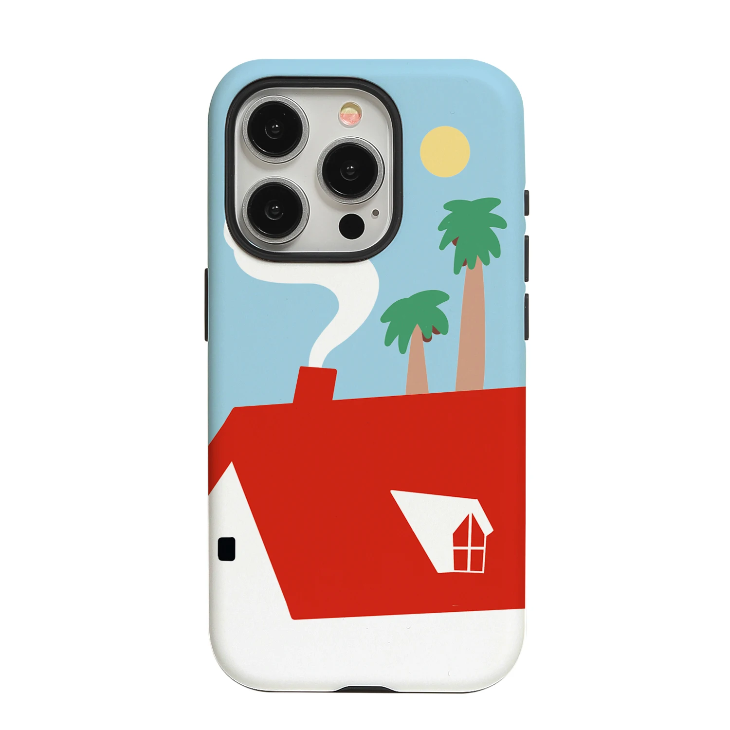 

Red House iPhone 16 Promax Filing Round Edge 2-in-1 Phone Case, Small and Cute Personalized Creative Matte Fall Protection Case