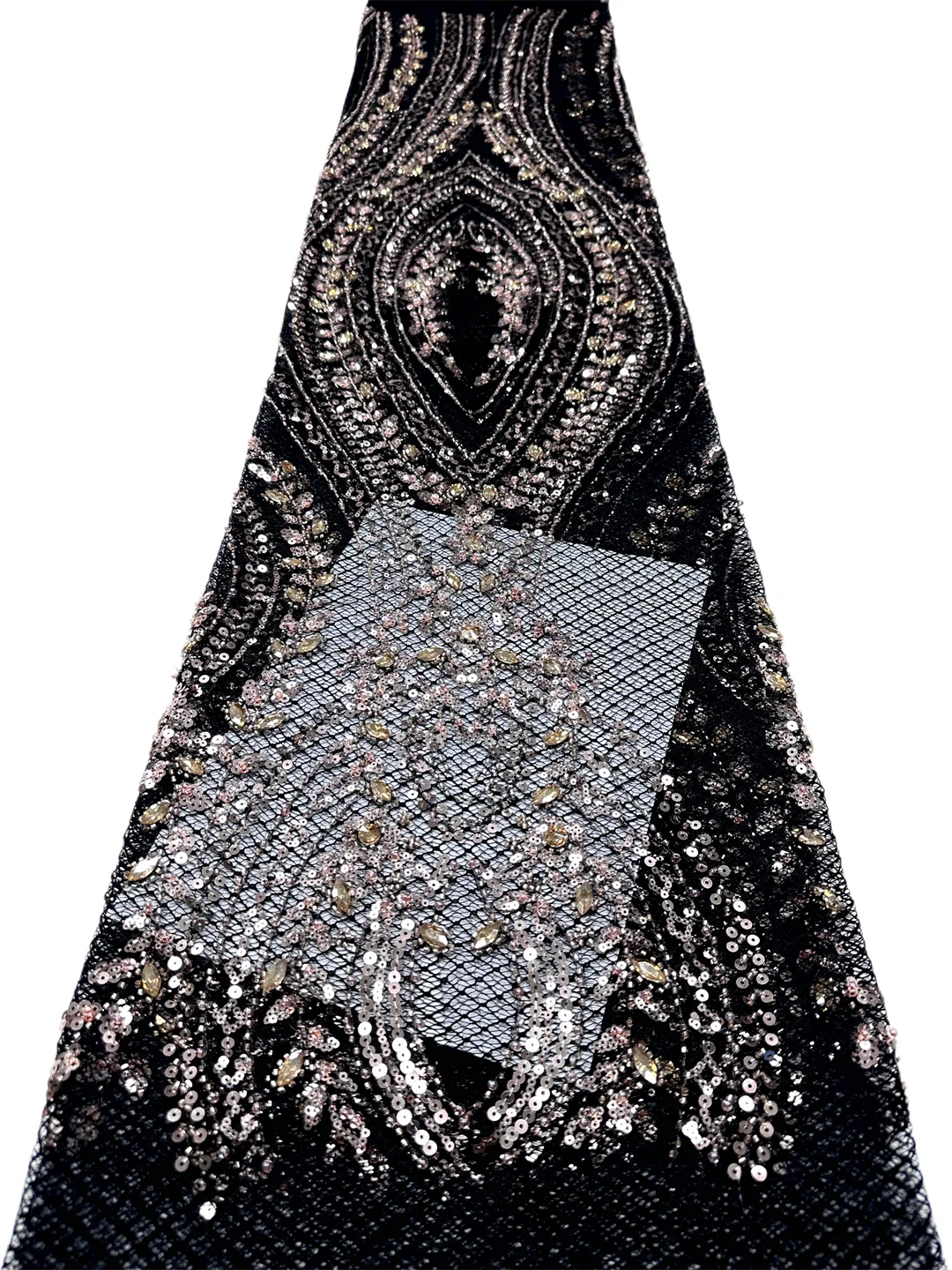 

Wholesale African Nigerian Groom Lace Fabric with Sequin, High-End Luxury Embroidery, Heavy Fabric for Wedding Dress Party