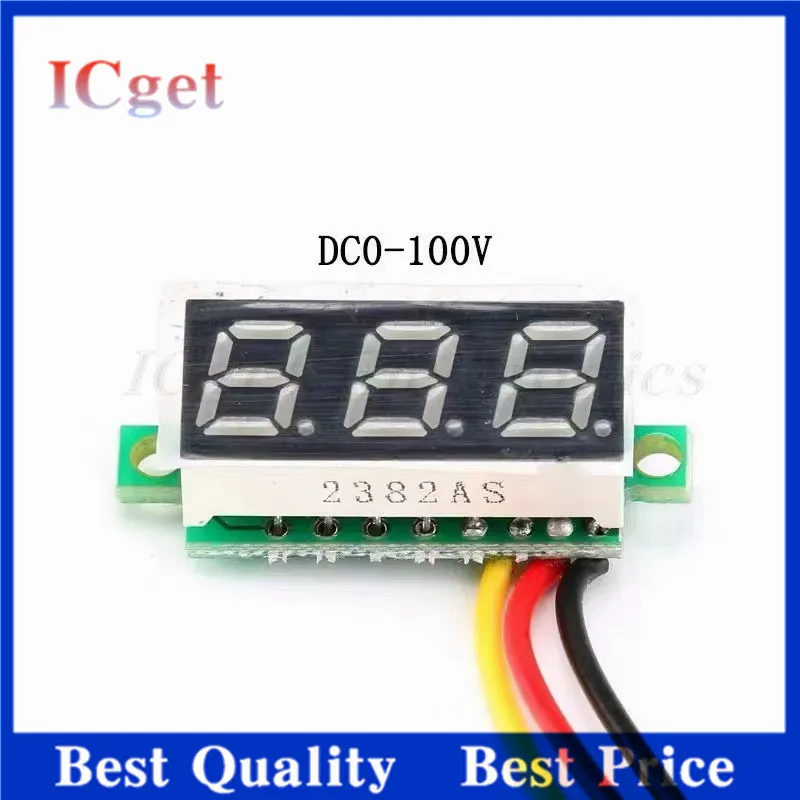 0.28 inch ultra small digital DC voltage meter digital display adjustable three-wire DC0-100V battery voltmeter