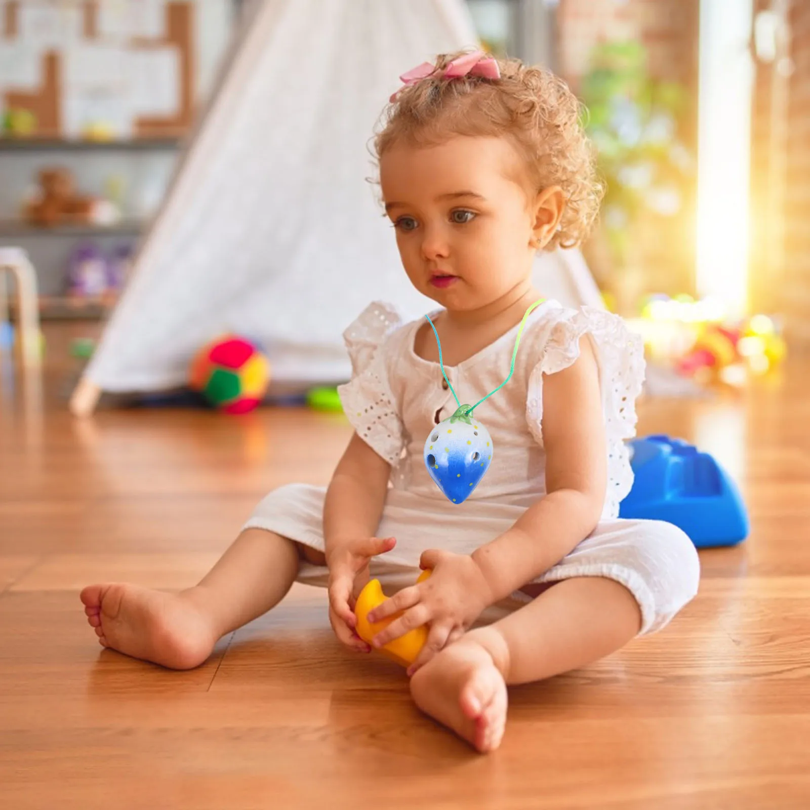 

Strawberry Ocarina 6 Hole Ceramic Musical Instrument for Kids Lightweight Portable Beginner Wind Instrument At