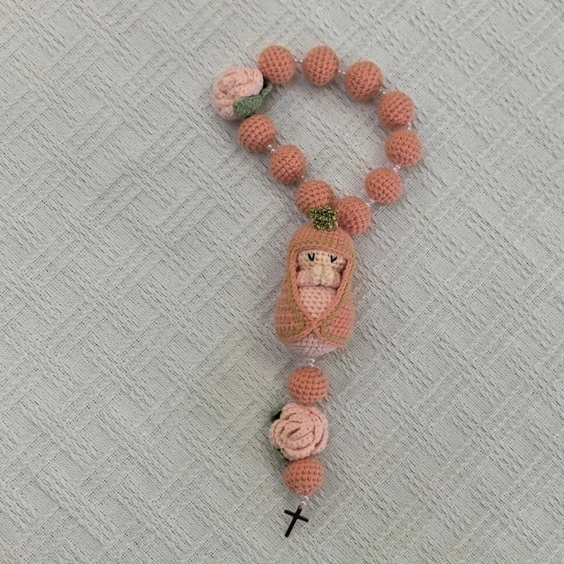 Handmade Christening Baptism wedding engagement Communion birthday Bridal Rosary with Saint Christmas Gift Home Decoration