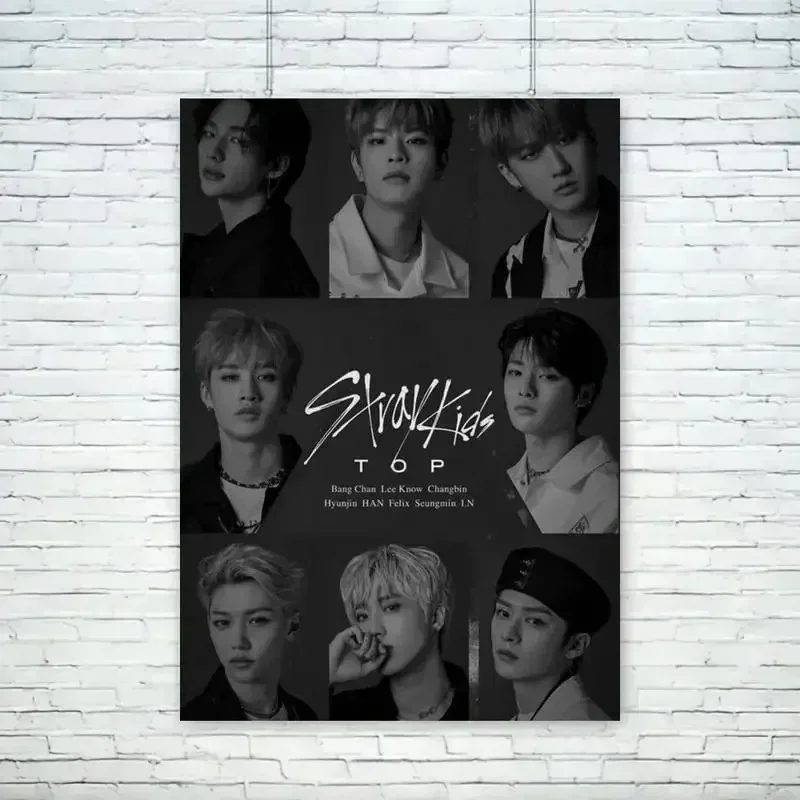 Hot Kpop S-Stray K-Kids Poster Canvas Painting Wall Art Pictures for Living Room Decoration