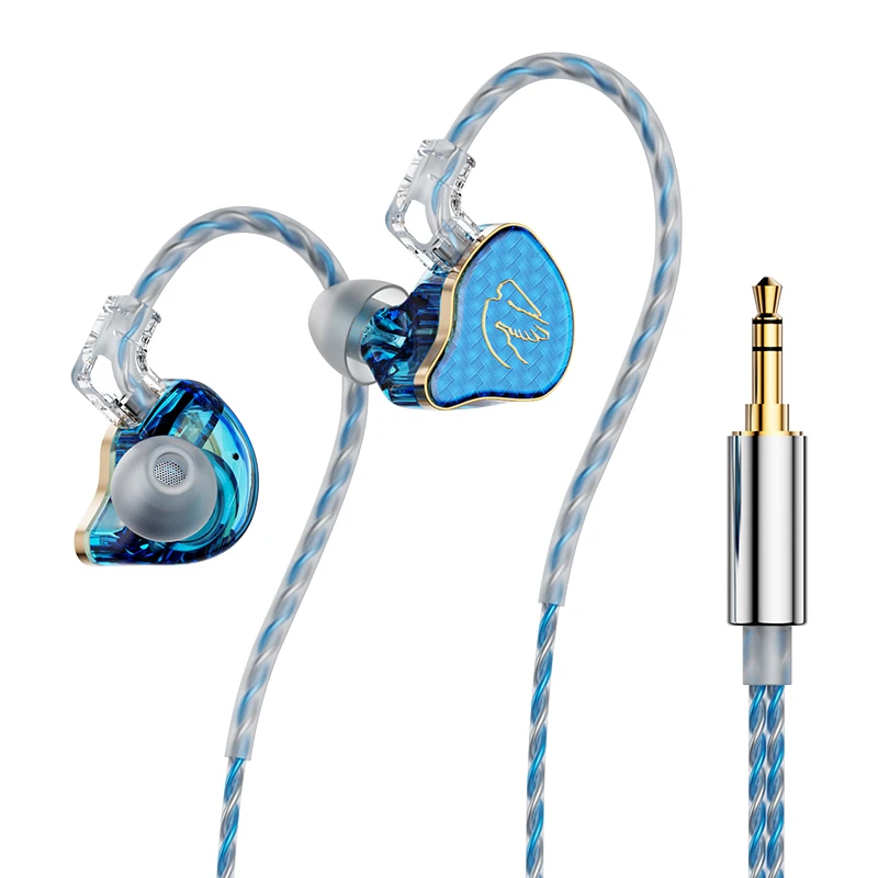 Przewodowe słuchawki do iPoda, hybrydowe słuchawki douszne 1DD 1BA HIFI z głębokimi basami, kabel 3,5 mm, możliwość odłączenia kabla, słuchawki z izolacją od hałasu. (Pearl White)