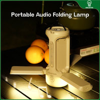 MOSLIGHTING Folding Outdoor Camping Lantern Portable Bluetooth Speaker Rechargeable Emergency Light Flashlight Hanging Tent Lamp