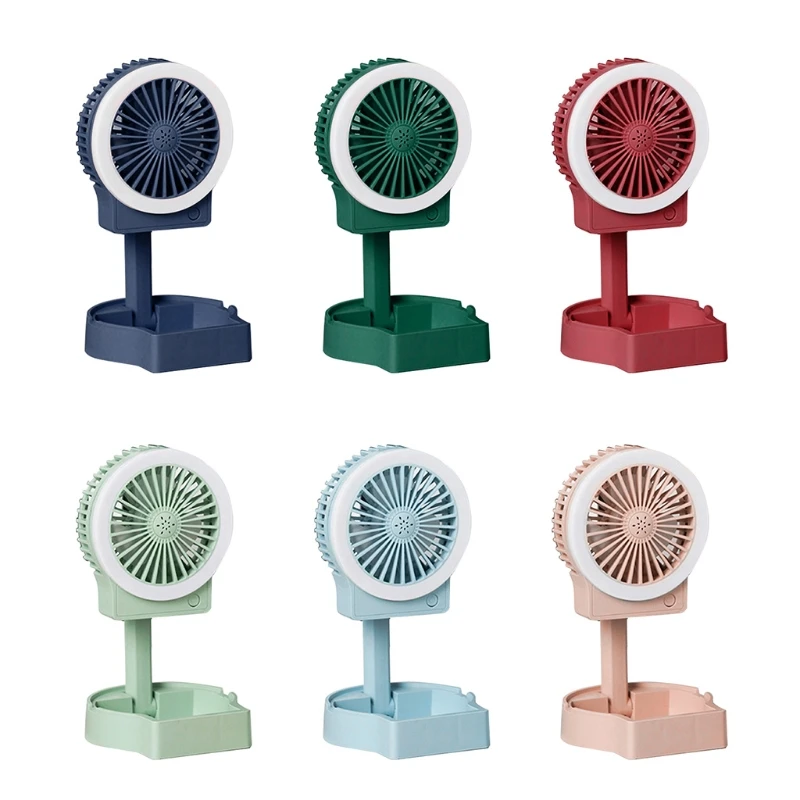 Portable Fan Mini Desktop Fan With Battery Bright Quiet Operation USB Fan 3 Speed Foldable USB Cable Powered Drop Shipping