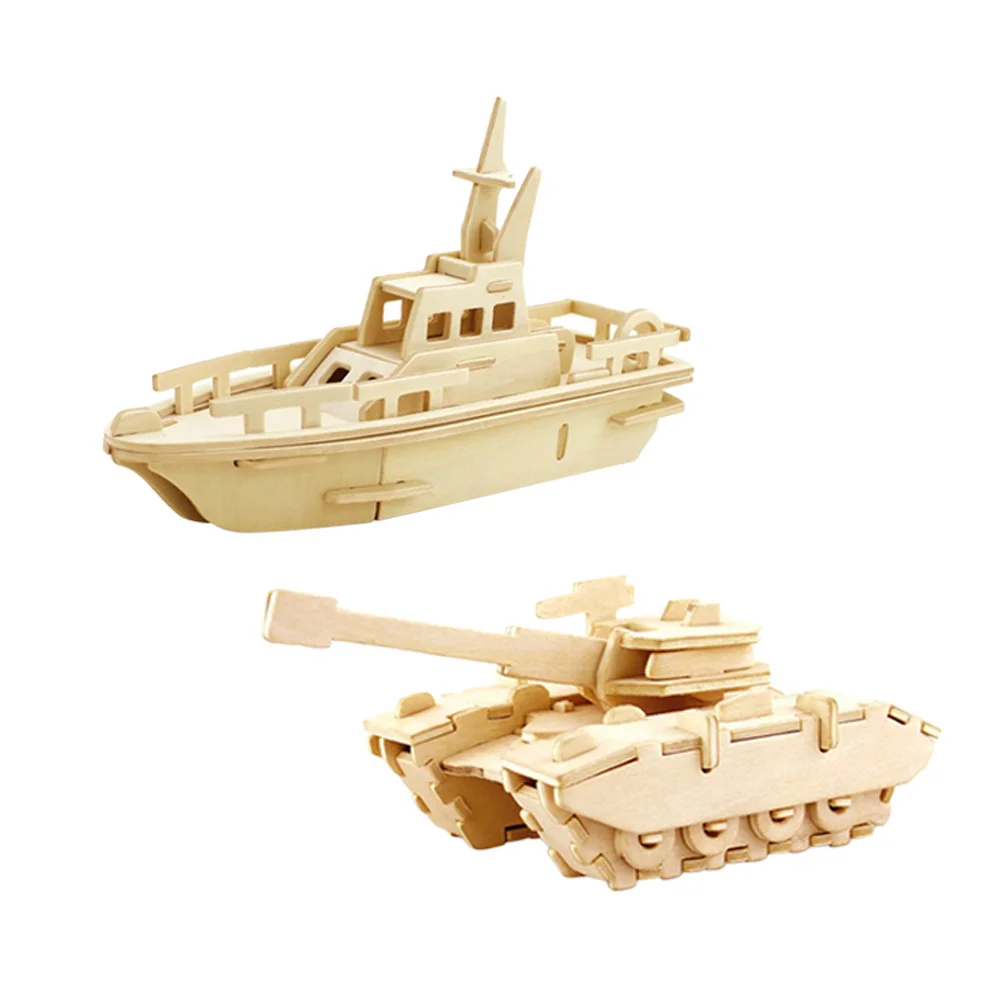 Puzzle in legno 3D da 4 pezzi per adulti Kit educativo in legno per bambini Nessuna colla richiesta Struttura tenone Gioco di puzzle decorativo