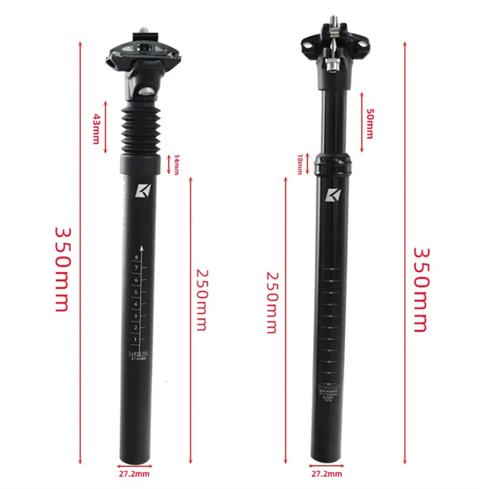 KOCEVLO Seatpost Suspension Dropper Mtb 27.2 Bicycle Seat Post Hanging Saddle Tube 31.6 With Shock Absorber Saddle Mountain Bike