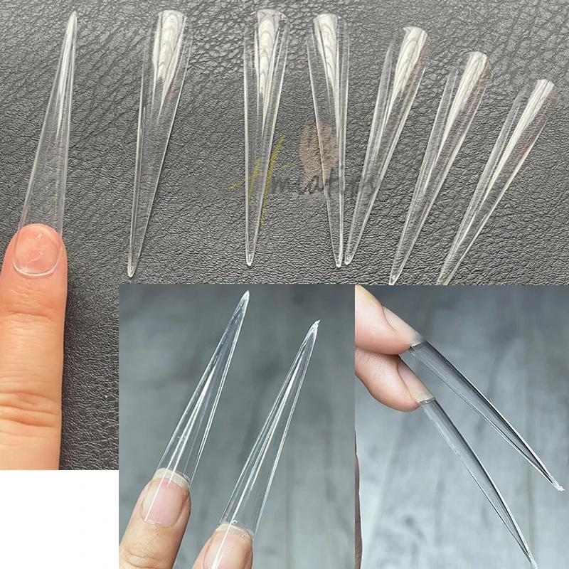 120pc 5XL Extreme Long Stiletto Mixed-size Full Cover False Nail Acrylic False Nail Tips Press on Manicure Tool Accessories