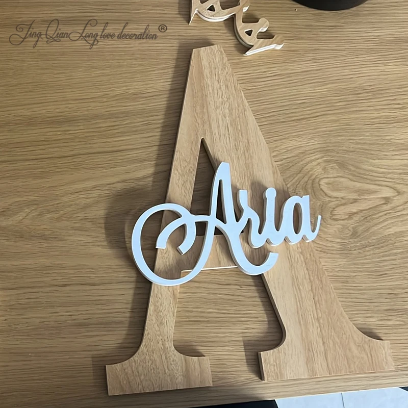 Heart Name Door Sign, Sign Bedroom Door Name Sign, Bedroom Door Plaque Wooden Letter Initial Toy Box with Name