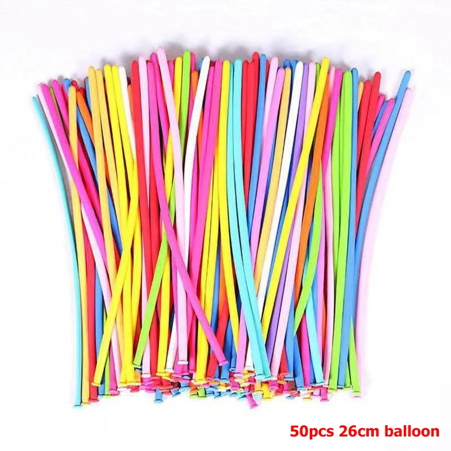 100 Stück 26 cm langer Streifenballon mit Pumpe, Geburtstagsparty-Dekoration, Latexballon, kreativ, geeignet für Geburtstag, Hochzeit, Party