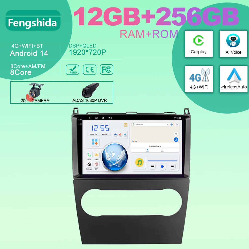

Android 14 For Mercedes Benz B200 A B Class W169 A160 A180 A200 A220 2009-2012 Car Radio Multimedia Player GPS Navigation WIFI