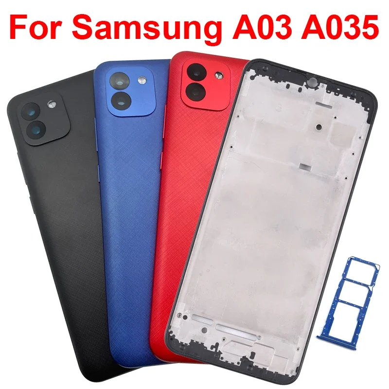 

Housing Middle Frame samsung A03 For Galaxy A03 SM-A035F Battery Back Cover Case Panel Lid Rear Door Camera Lens SIM Car