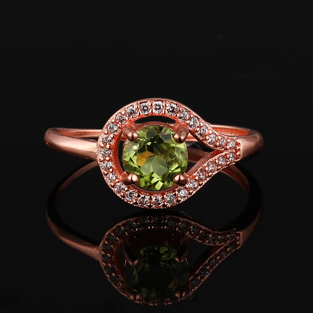 

1pc100% natural olive ring, adjustable copper plated 925 silver ring for women, for parties and gifts