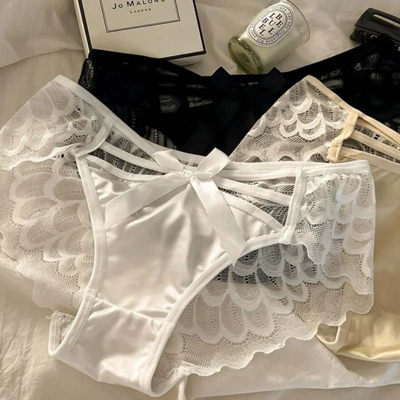

Женские трусики с завышенной талией, кружевные, дышащие, летние, с дизайном в виде крыльев ангела и банта, элегантные, фиолетовые, мягкие, удобные, интимное белье