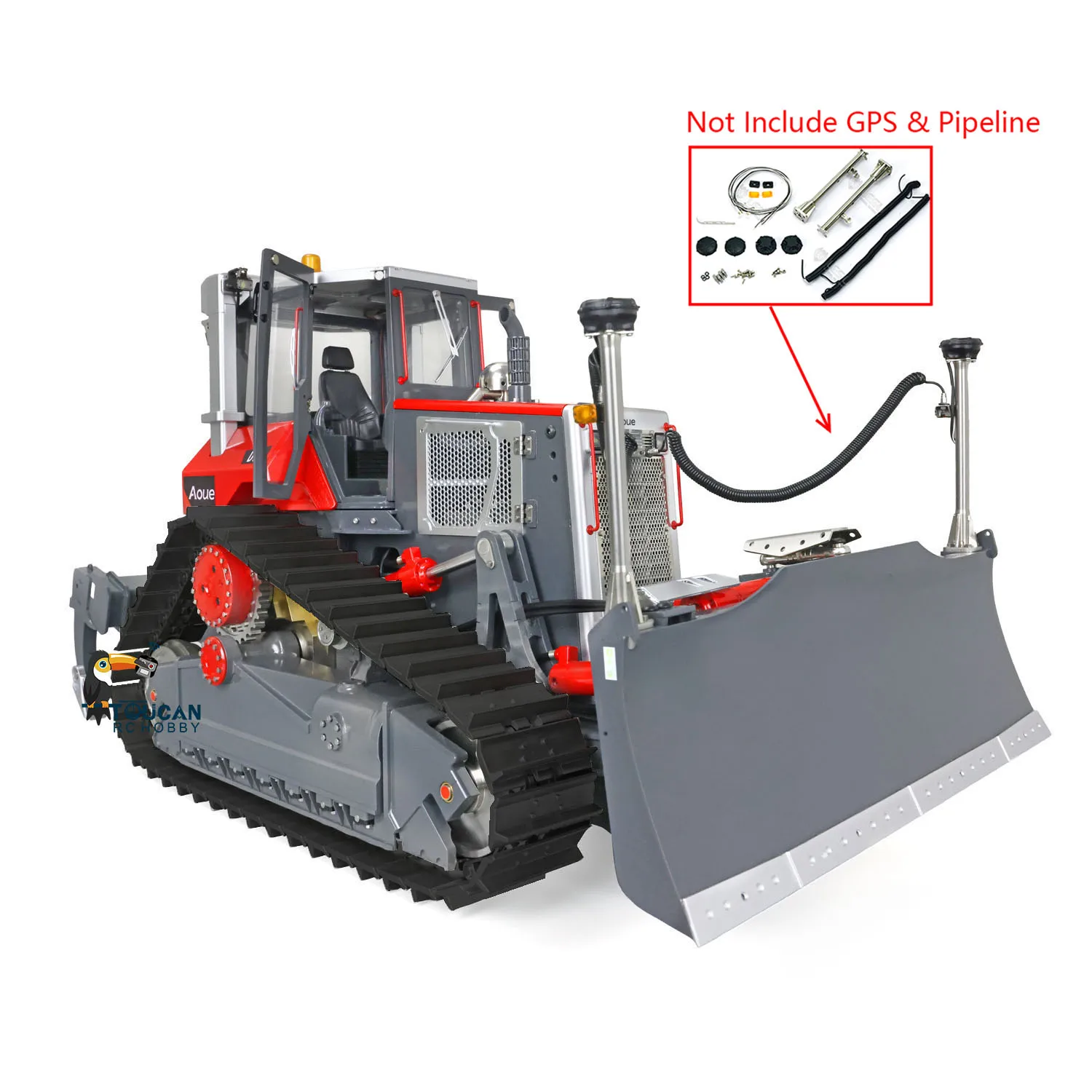 Lesu RC Bulldozer Aoue Dt60 Metal 1/14 Electric Hydraulic Crawler Dozer Assembled Painted Pump Lights Sounds Thzh1270-SMT7