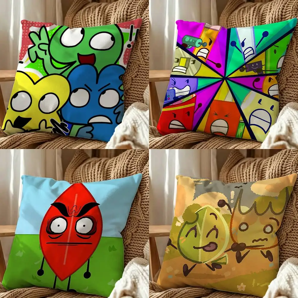 BFDI Battle for Dream Island Pins Square Pillow Case Multi Sizes For Car Home Bedroom Decor Custom Valentine Gifts