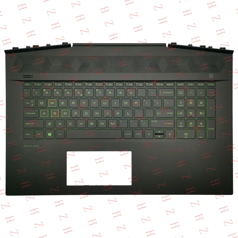 P+ FOR HP Gaming 17-CD Palmrest Cover Keyboard US Int Black Backlit L58645-B31