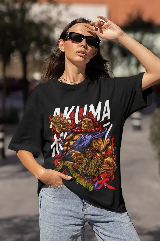 Akuma Gouki T-shirt Karate  Video Games Fighting shirt Graphic Tee