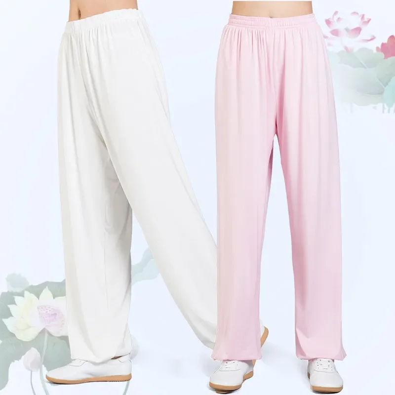

Tai Chi Pants Kung Fu Martial Art Pants Modal Fabric Yoga Trousers Taiji Lounge Pant Wide Leg Quick-Drying Elastic Waist