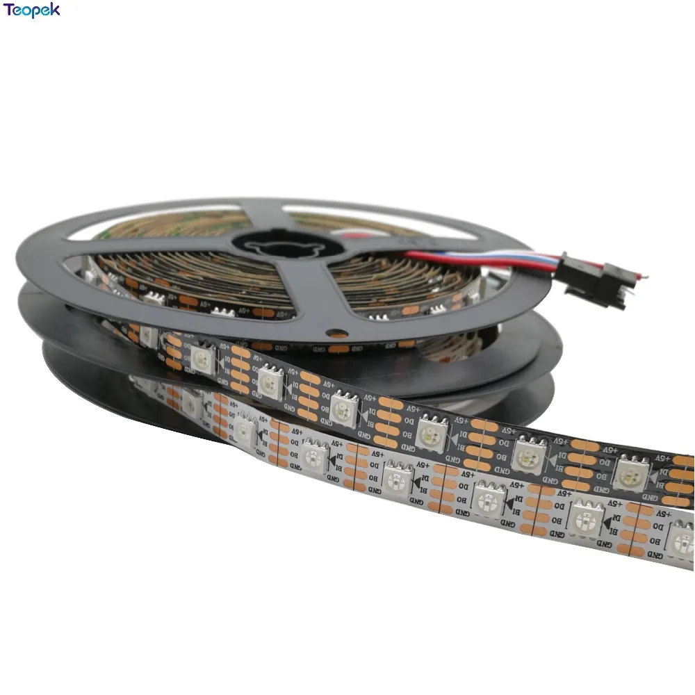 

1m/5m WS2813 Pixel LED Strip Dual-signal 30/60/144 Pixels/Leds/m,WS2812B Updated Individually Addressable Smart RGB Tape DC5V