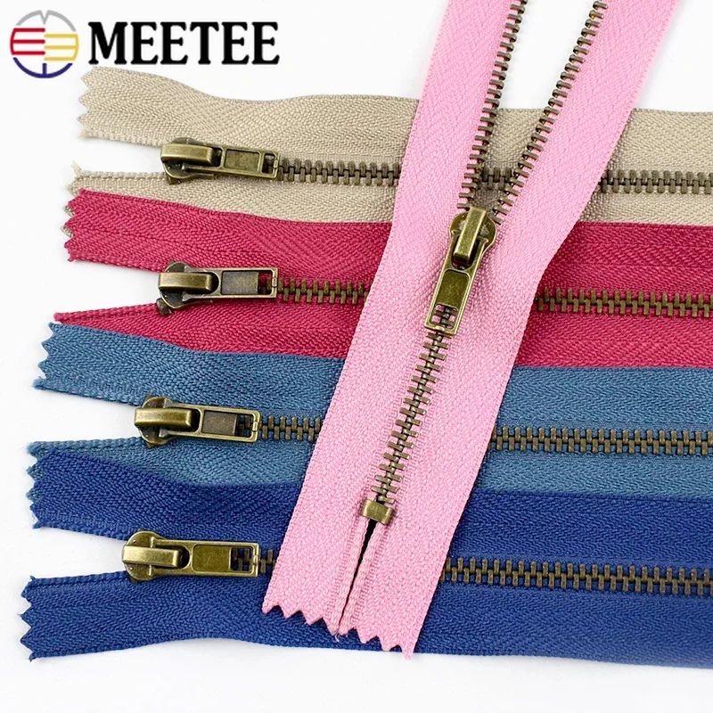 

2/5Pcs Meetee 3#5# 20cm Metal Zippers Clothes Pants Decor Closure Zipper Bag Jacket Replace Zips Repair Kits Sewing Accessories