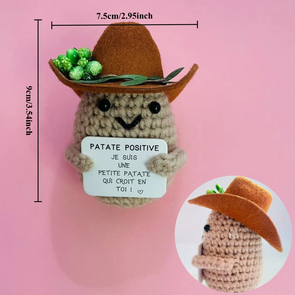 Peluche Pomme De Terre Positive - Jouet Comique En Laine - Cadeau Humour Pour Homme Femme, Famille, Collègue