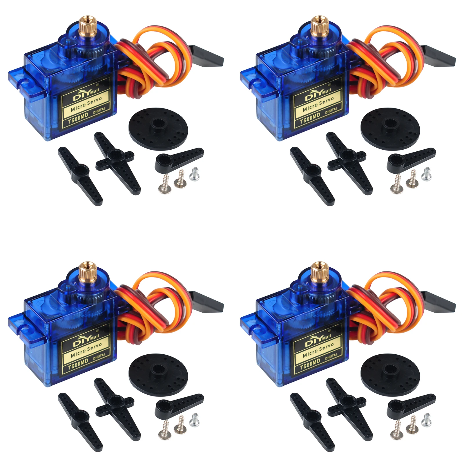 9g TS90MD All Metal Gear 4.8-6.0V 180/270° Angle Controllable 360° Continuous Rotation Micro Digital Servo Motor for RC Planes
