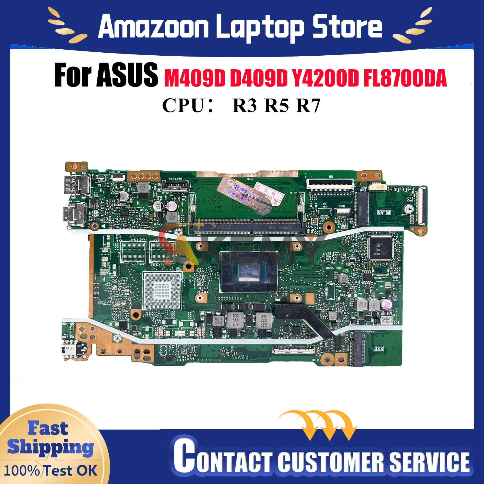 

X409DA Материнская плата для ноутбука ASUS D409D M409D D509D X409DAP M509D X409DJ X409DL X409D FL8700DA Y4200D Материнская плата с процессором R3 R5 R7