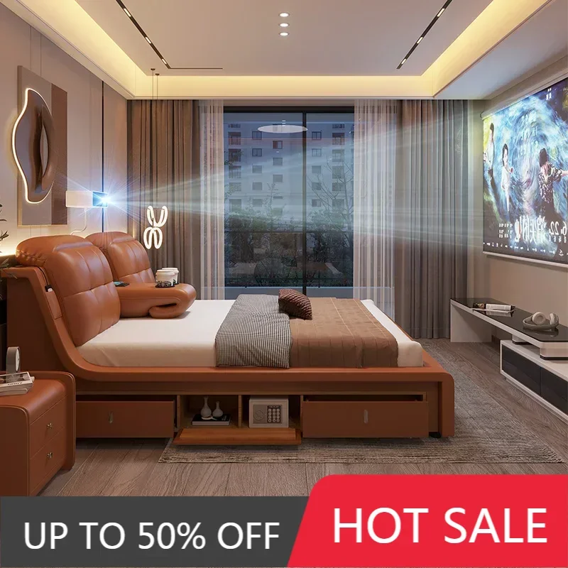 

Bedroom Furniture Smart Bed Full Size Frame Queen Storage King Beds Double Mattress Armoires De Chambre Twin Platform Bases Home