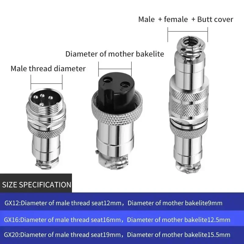 10 Ses GX20 Docking 2pin 3pins 4 5 6 7 8 9 10 12 14 15Pin Male&Female Circular Panel Aviation Connector Butt Joint  Plug Socket