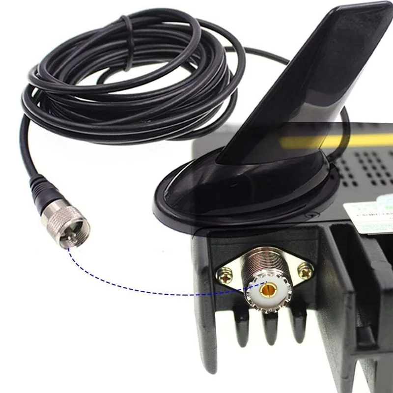 Dual Band Mobile Radio Antenna Shark Fin Style Antenna 136-174 MHz and 400-470MHz Antenna with 4 Adapters