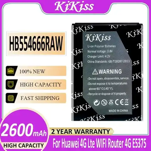 Mobile Phone Battery HB554666RAW 2600mAh For Huawei 4G Lte Wifi Router 4G E5375 EC5377 E5373 E5330 E5336 E5351 E5372 E5356