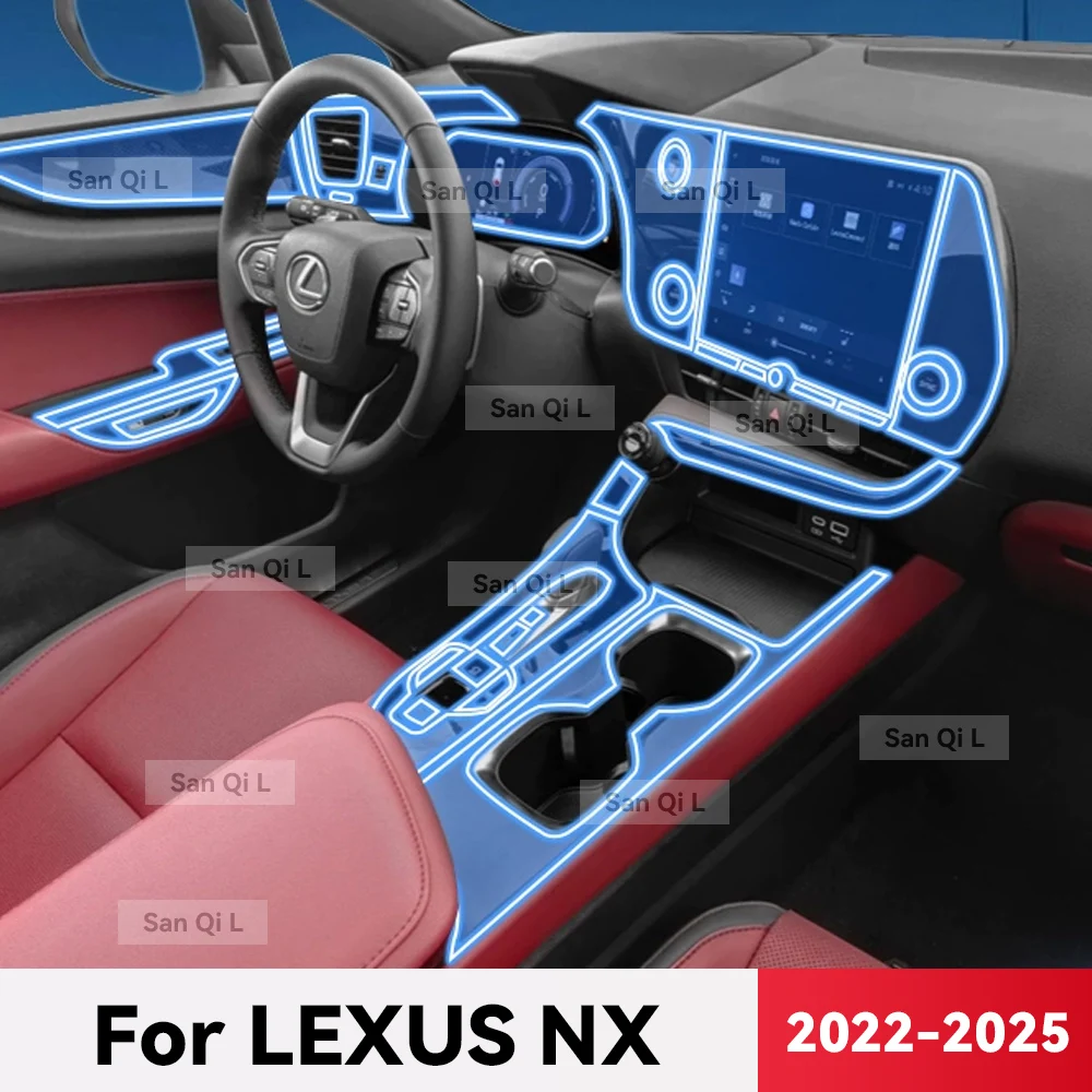 Transparent TPU For LEXUS NX 2022-2025 Car Center Console Media Dashboard Navigation Anti-scratch Protector Interior Film
