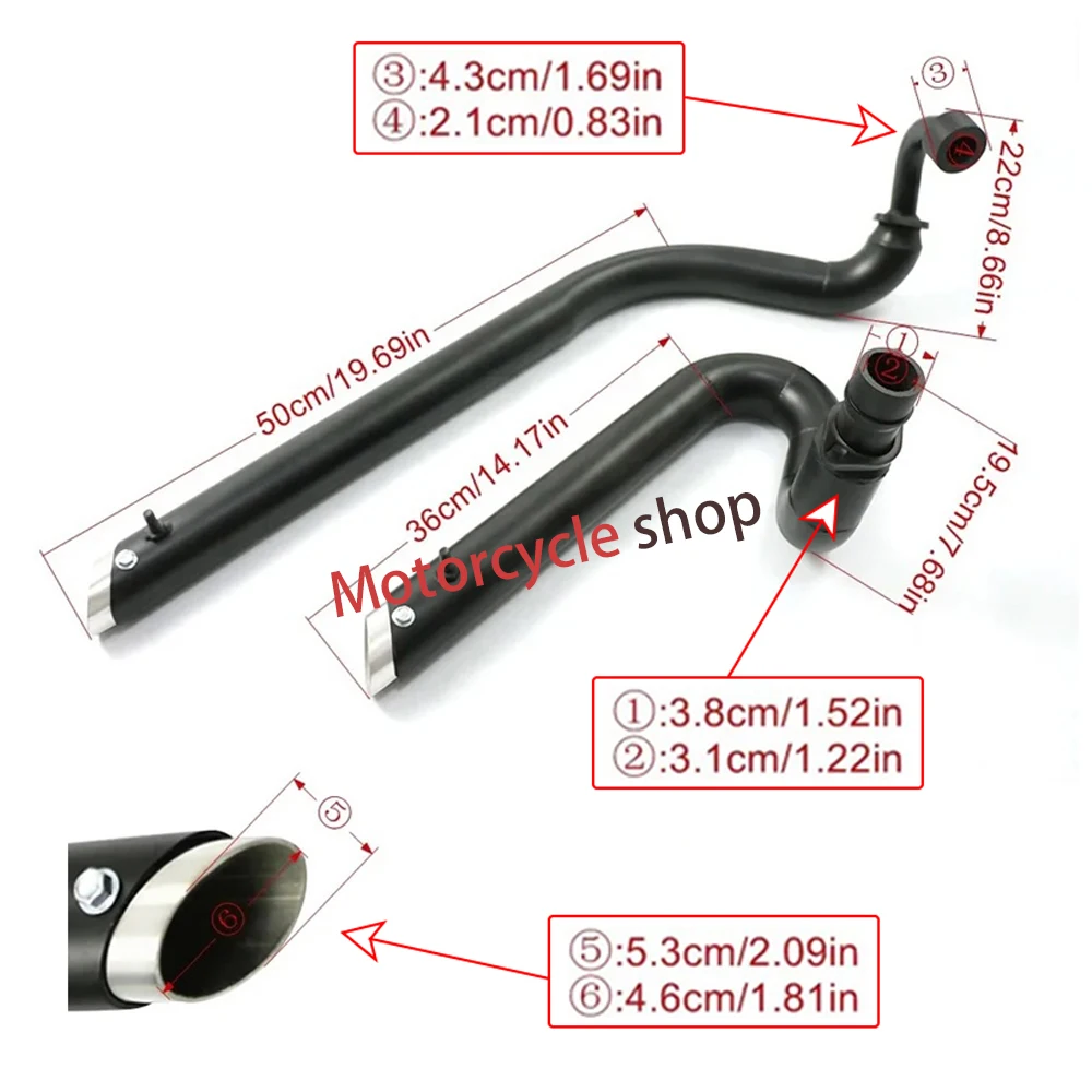 Motorcycle Exhaust Pipe Kit Silencer Mufflers Drag Pipes For Yamaha V-star 650 XVS650 XVS400 DS650 400 650A Drag star 400/650