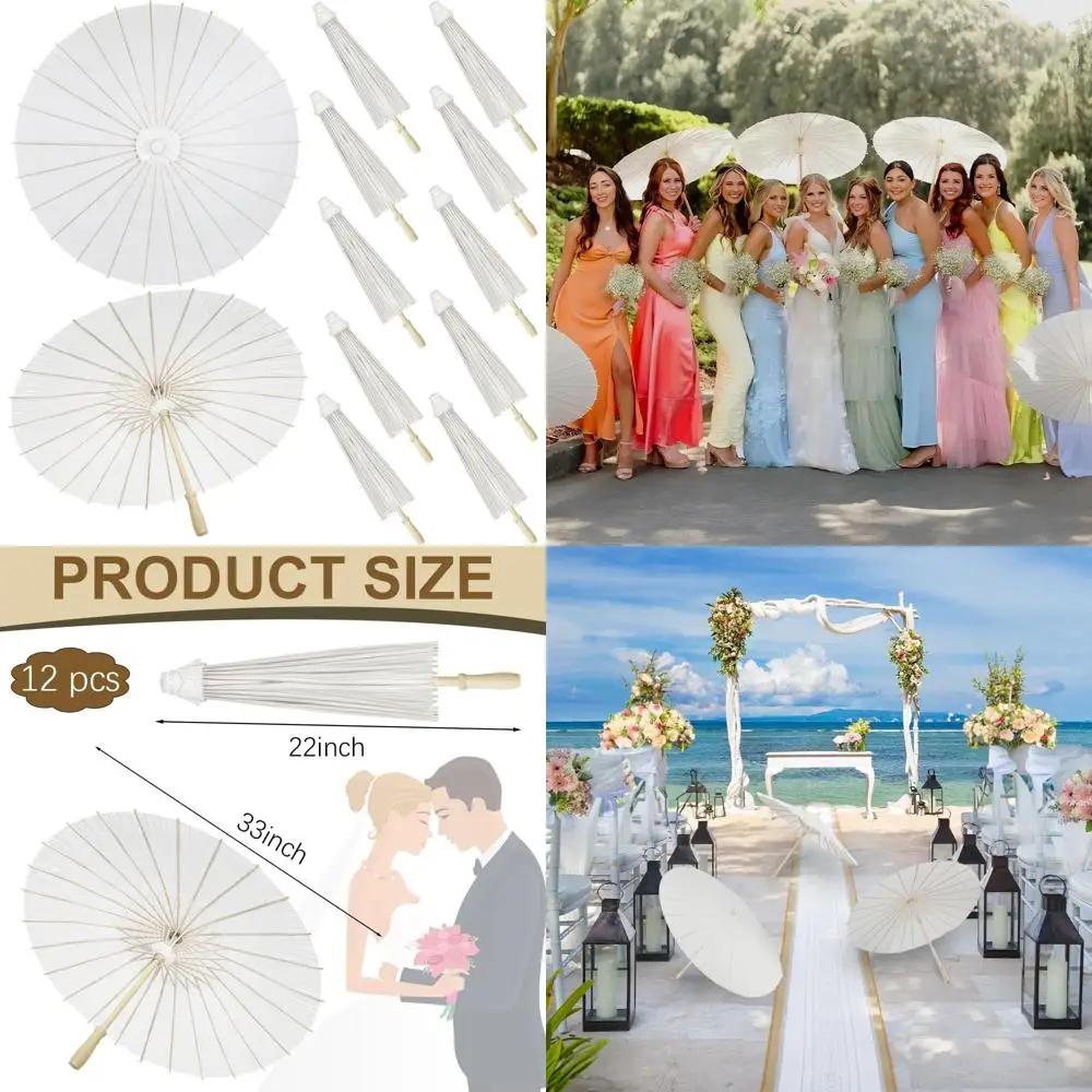 

Handcrafted Decorative Paper Umbrellas, 33 Inches, Chinese Japanese Style, Oiled Painting, DIY Crafts, Ideal for Weddings and Br