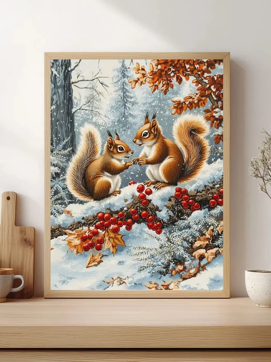 1 Stück 30x40 cm/11,8x15,7 Zoll, 11CT/14CT Kreuzstich-Set, DIY Valentinstagsgeschenk, Stickerei-Set für Feste, Tiermotiv – Detail 1