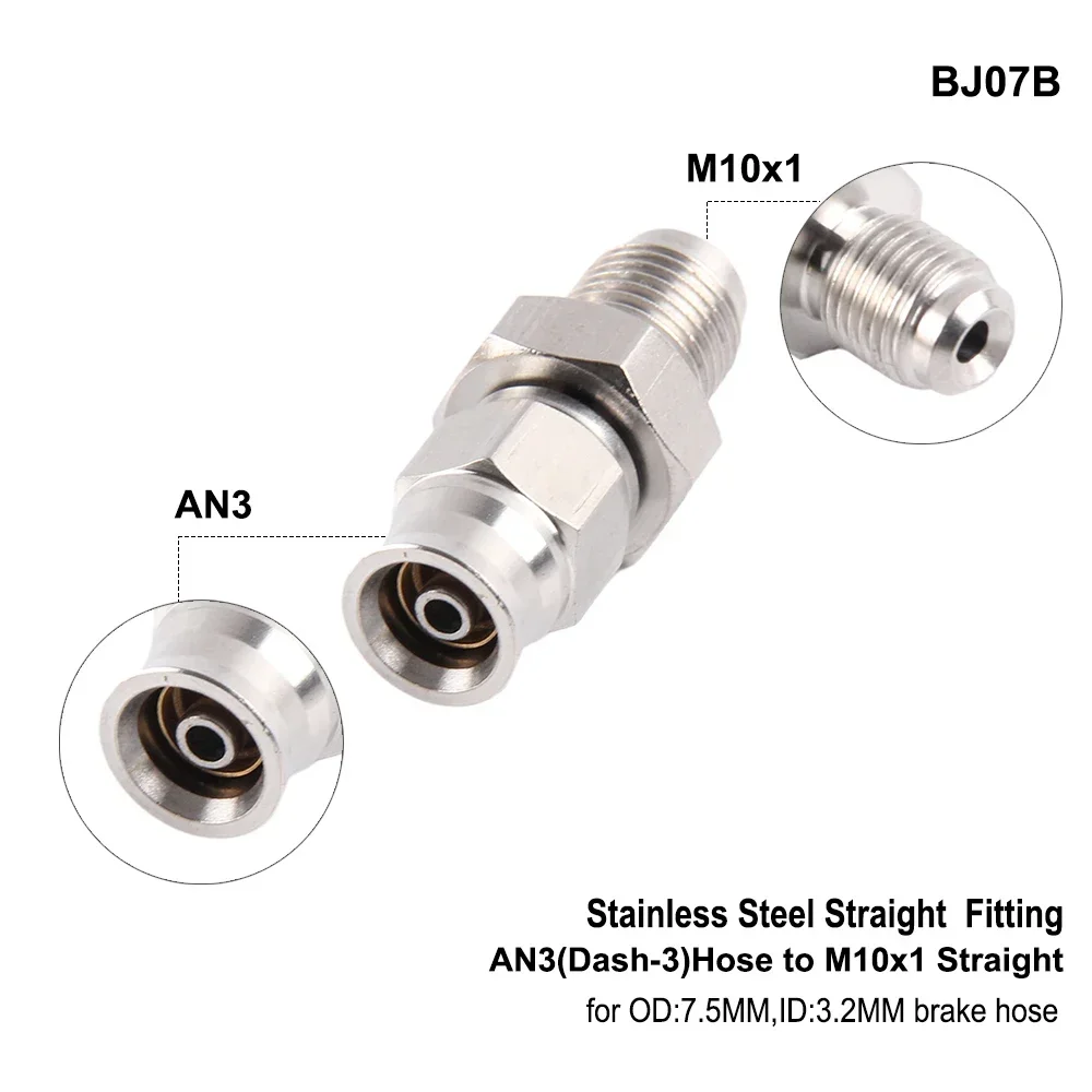 Гидравлический тормозной шланг AN3 для мотоцикла, мотора, велосипеда, линия масляного шланга, фитинг Banjo m10x1 из нержавеющей стали 10 мм 3/8x24