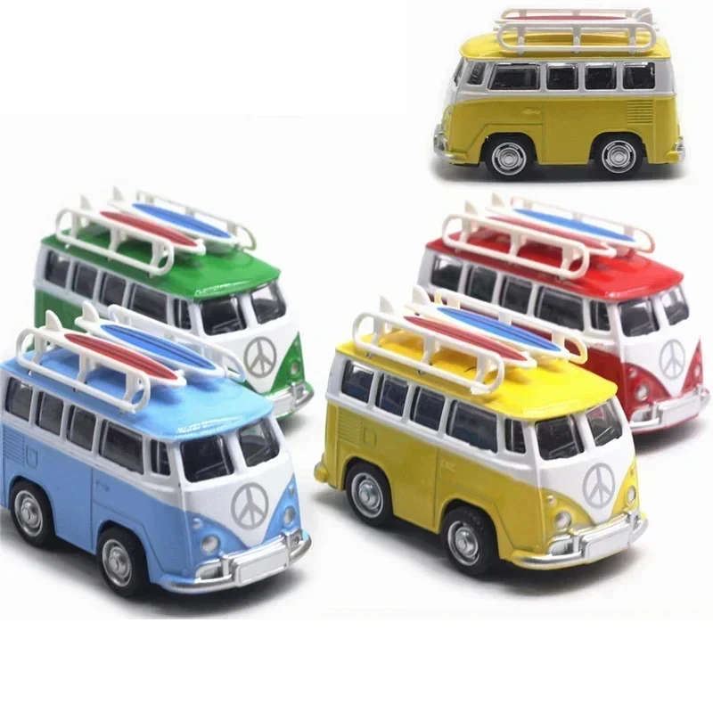 

1:43 Alloy cartoon travel bus model High Simulation car model Diecast Metal Toy Car Model Childrens Collectibles Gift B424