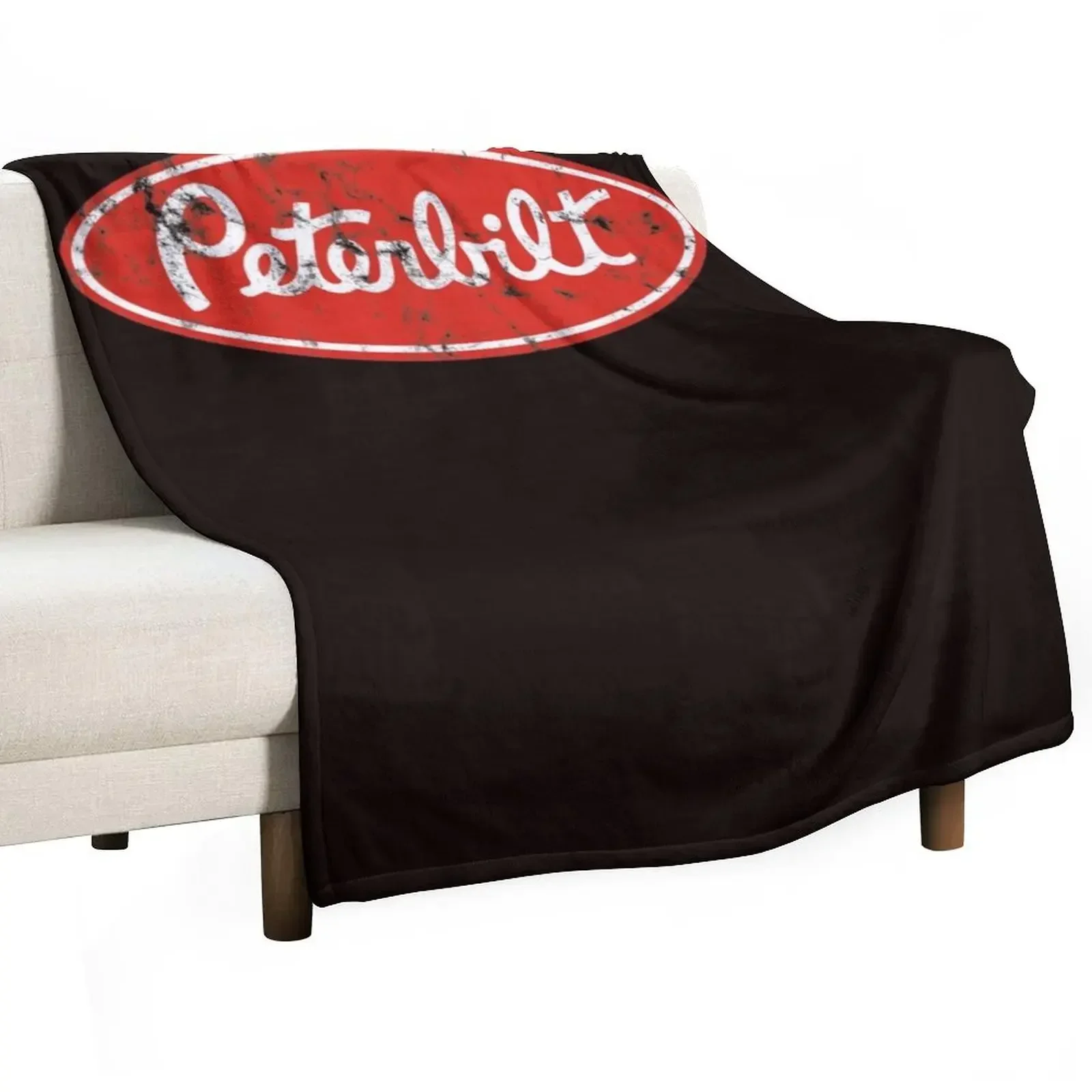 

Peterbilt logo (distressed) Throw Blanket Soft Plush Blanket as Housewarming Gift