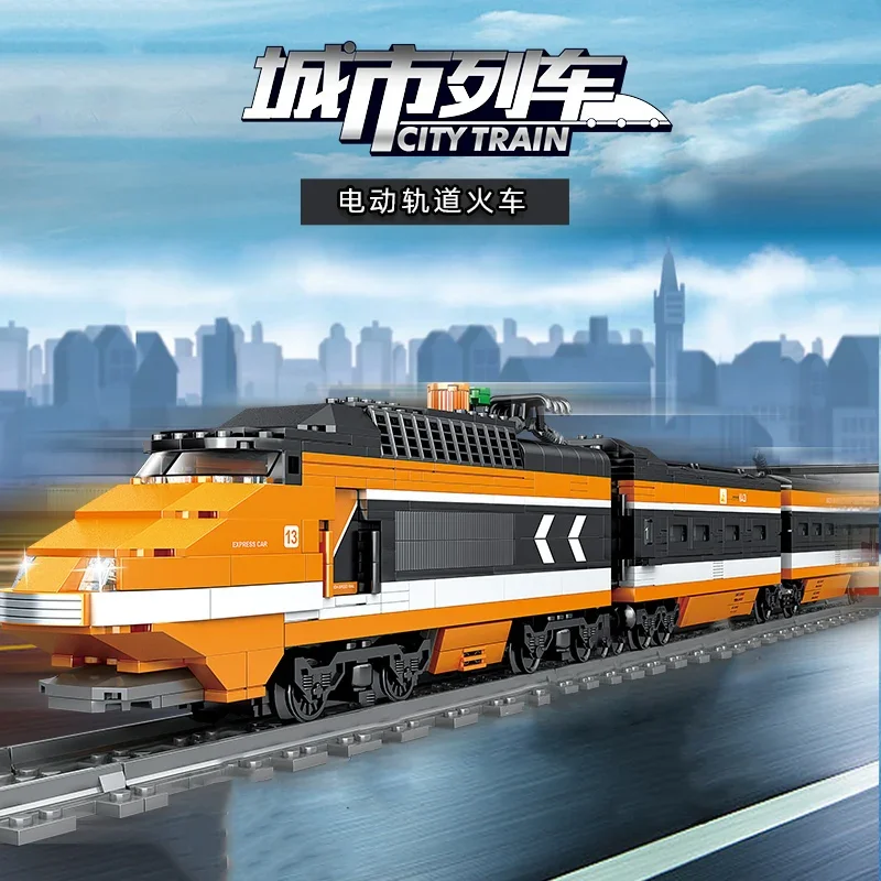 

Technical City Train High-tech RailwayPower Track Building Blocks Subway Vehicle Assemble Bricks Toys Gifts For Childrens Adult