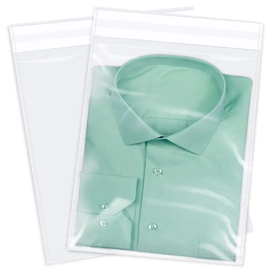 

500 Pack 12 x 15 Self Seal Clear Cellophane Bags Resealable Plastic Poly Cello Bags for Clothing, TShirts, Pants