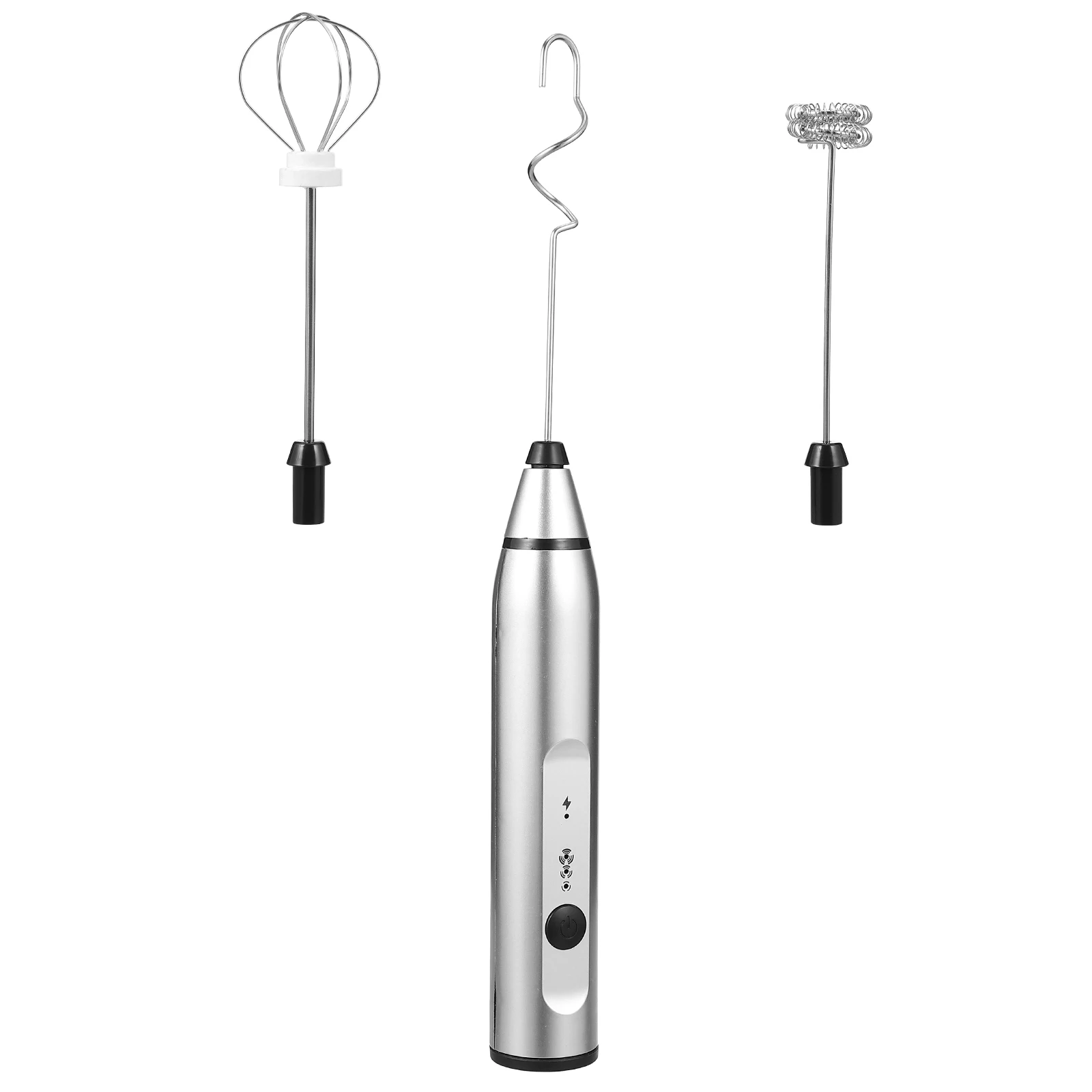 

1 Set Stainless Steel Electric Whisk Usb Rechargeable Handheld Mixer Ergonomic Design Automatic Bubbler For Coffee