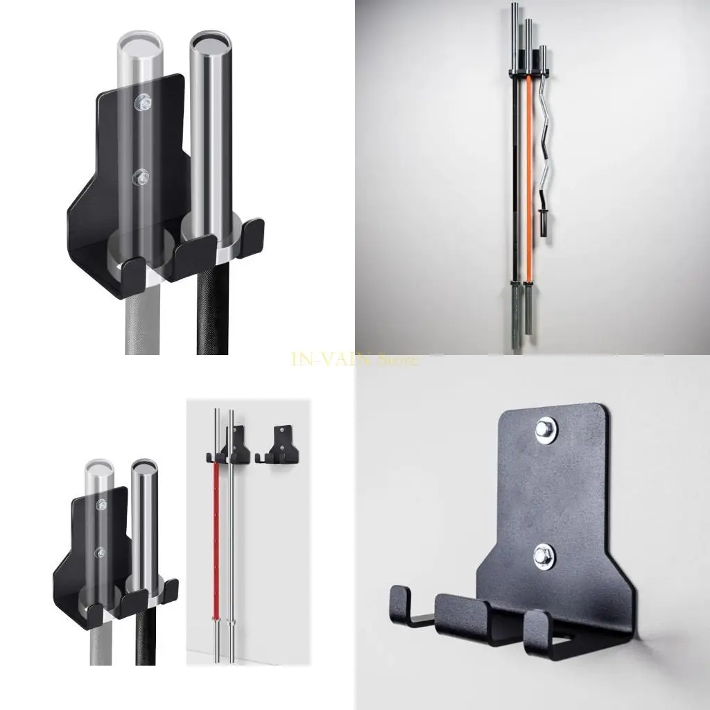 

M5TC Heavy Duty Barbell Storage Rack Wall Hanger Double Vertical Barbell Holder Gym Dumbbells Rod Stands Fitness Accessories