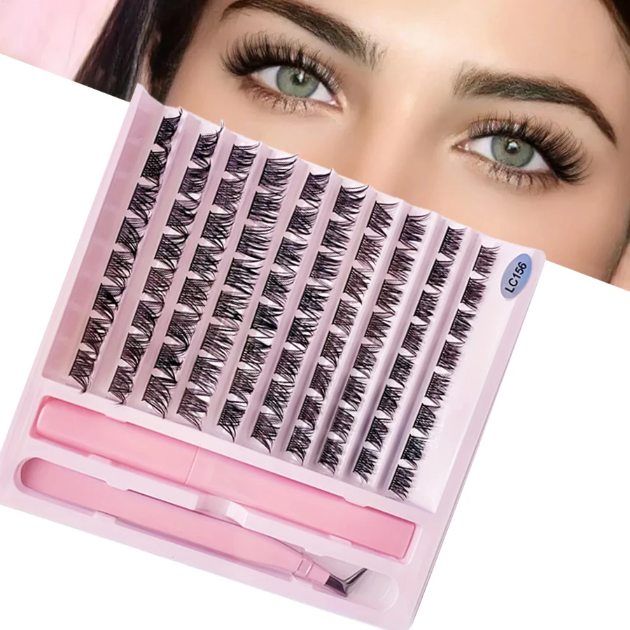 80 D curly glue tweezers set 8-16mm mixed, soft natural invisible false eyelashes, personalized DIY eye black extension