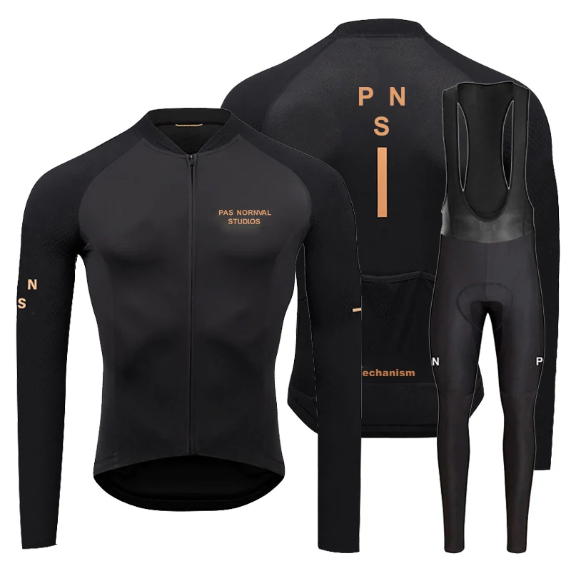 Pns Pro New Cycling Jersey Set Men Long Sleeves Bike Suit 19D Gel Pad Pants Autumn MTB Maillot Ciclismo Clothing Bicycle Uniform